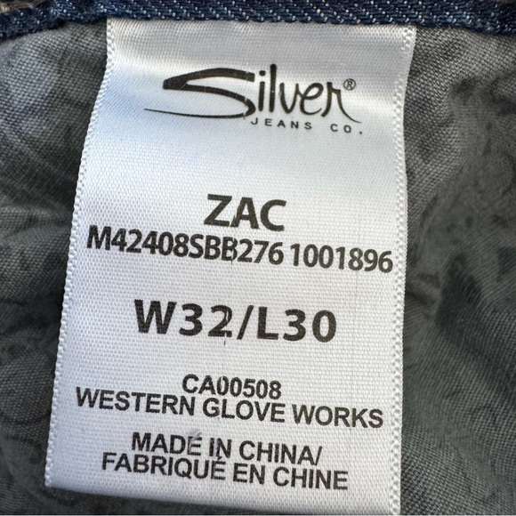 Silver Jeans Co. ZAC Men’s Straight Leg Jeans W32 L30 Distressed Dark Wash - Picture 3 of 15